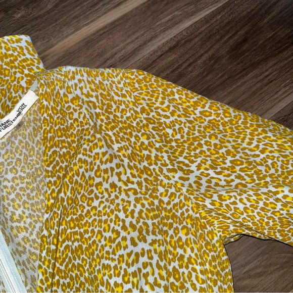 Diane Von Furstenburg Idris Yellow leopard-print crepe midi dress - Picture 8 of 9